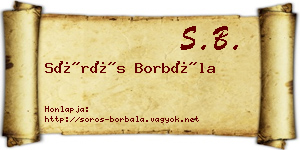 Sörös Borbála névjegykártya